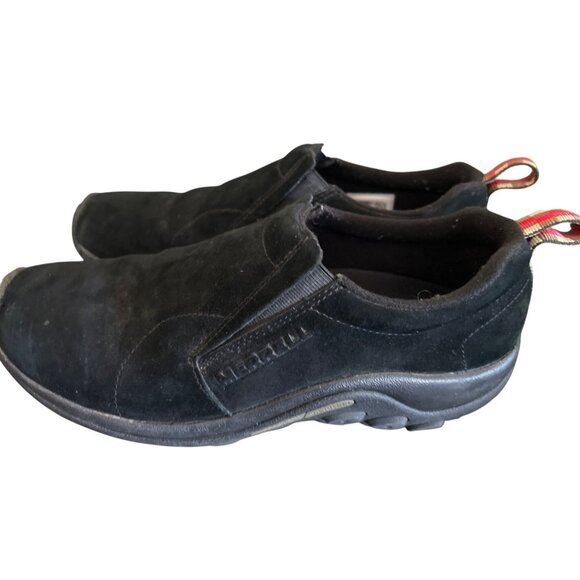 Merrell MensJungle Moc Shoes SZ 10  Black Suede Slip-On Loafers - Picture 1 of 9